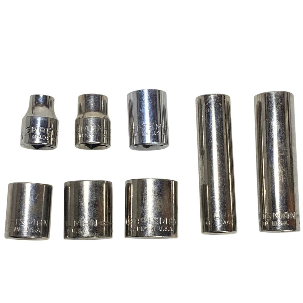 Craftsman 8 Pc Socket Set 1/4" 1/2" Drive 5/16-11/16” SAE 6-12 Pt Deep Shallow
